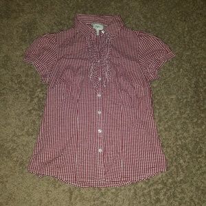 Ann Taylor Loft Plaid Blouse  Size small